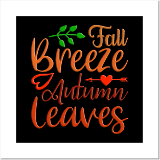 Fall Breeze Autumn Leaves, colorful fall, autumn design Posters and Art